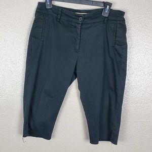 Armi Basic Carla Black Knee Cropped High Rise Pants 10